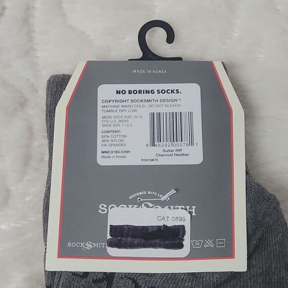 Socksmith Guitar Riff Crew Socks Multicolor Electric Acoustic Guitars OSFM New - Picture 7 of 7